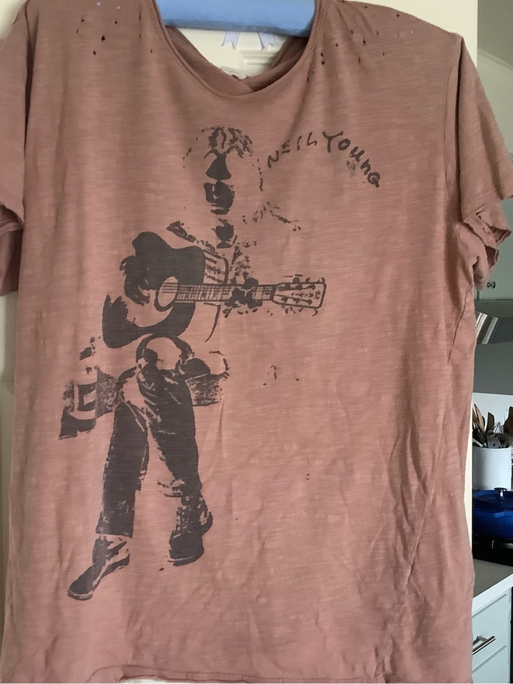 Magnolia Pearl Dusty Rose Short Sleeve Tee with Dark Guitar Graphic